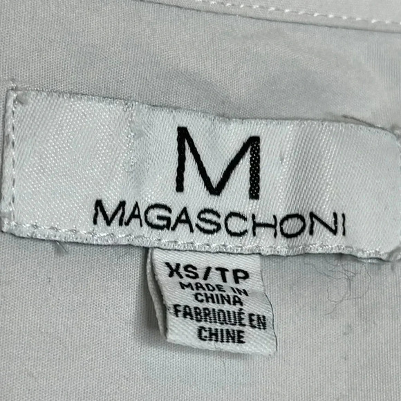 MAGASCHONI white stretch short sleeve oversized shirt top blouse size XS - Picture 5 of 7